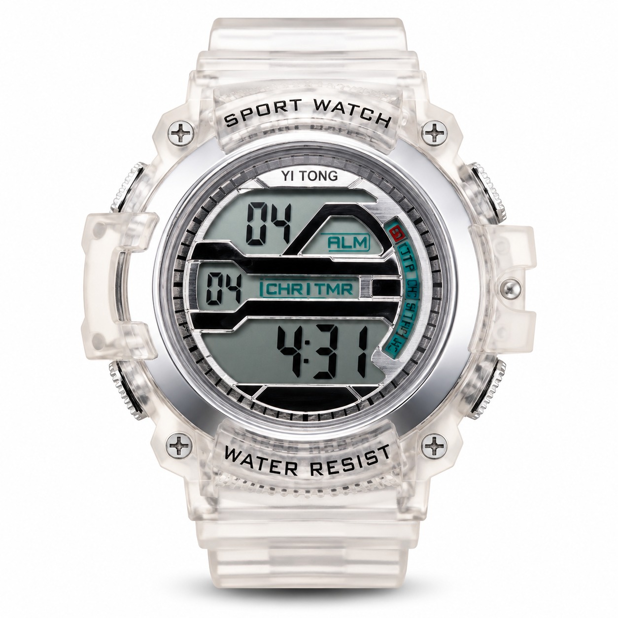 Sport Watch Transparent Argent 2