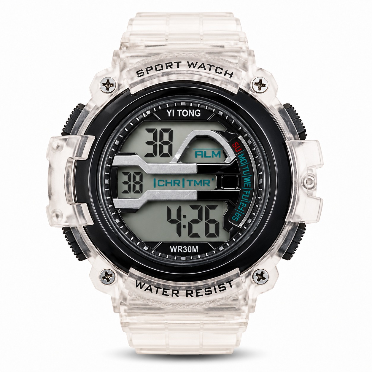 Sport Watch Transparent Noir 2