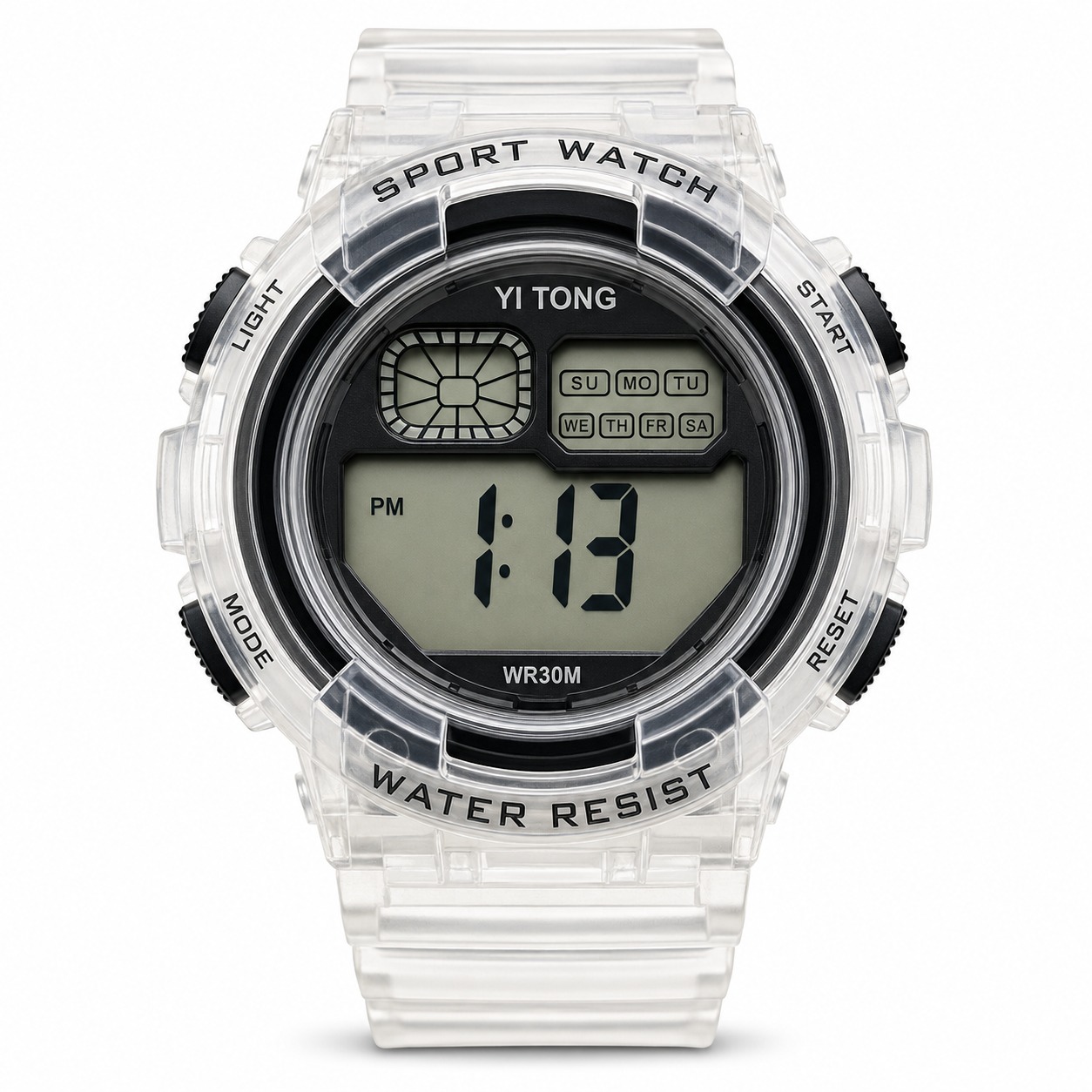 Sport Watch Transparent Noir 4