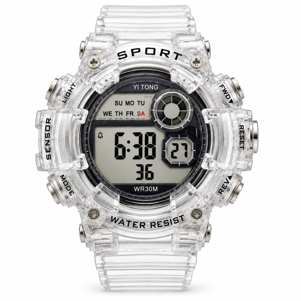 Sport Watch Transparent Noir