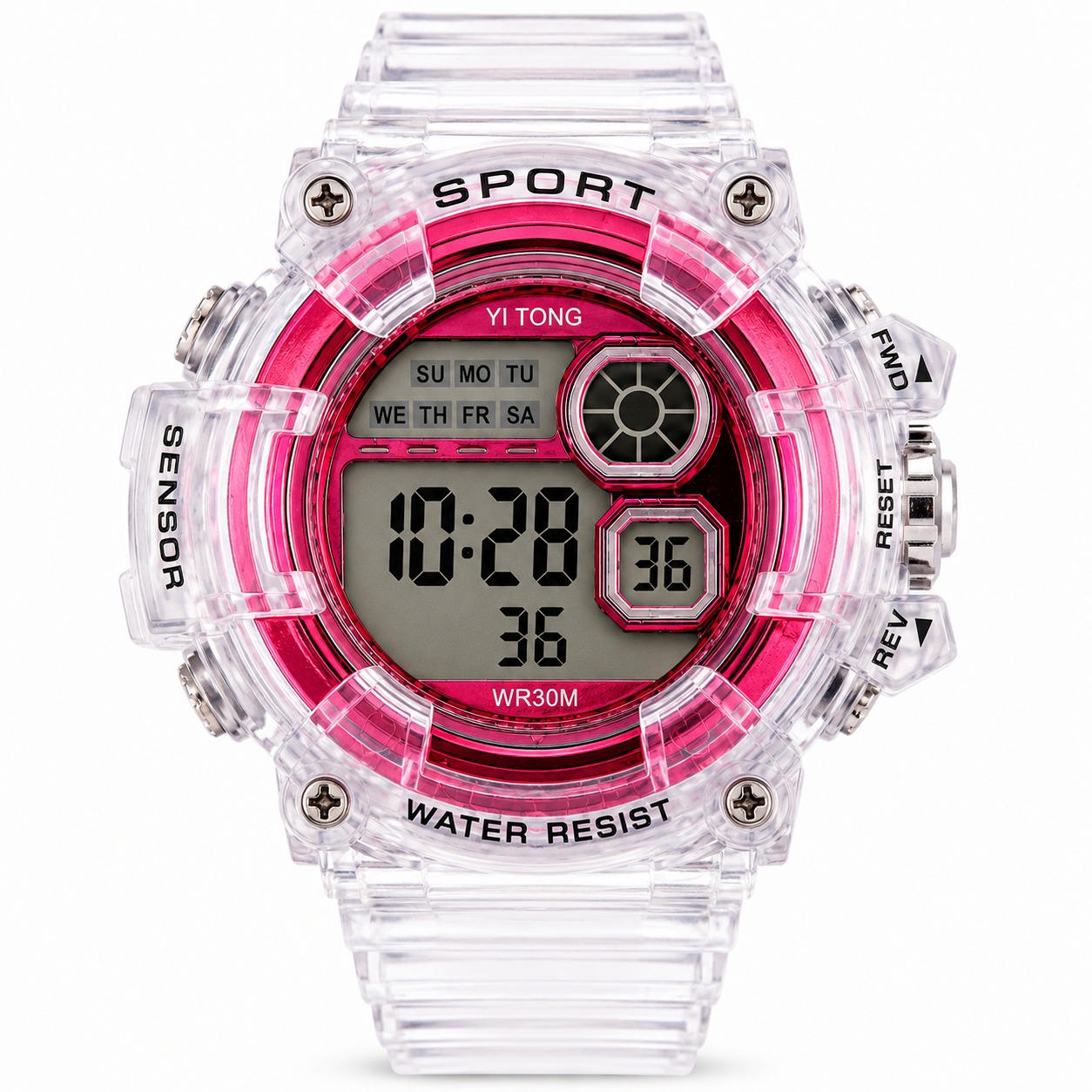 Sport Watch Transparent Ruby